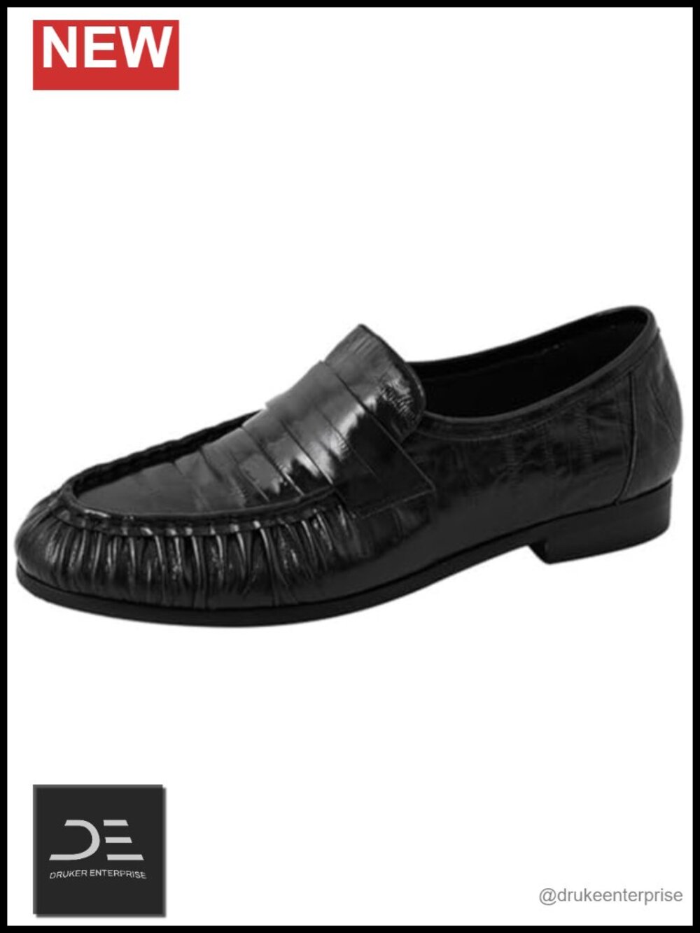 Genuine Leather Penny Loafers for Women Slip-on Round Toe Low Heel
